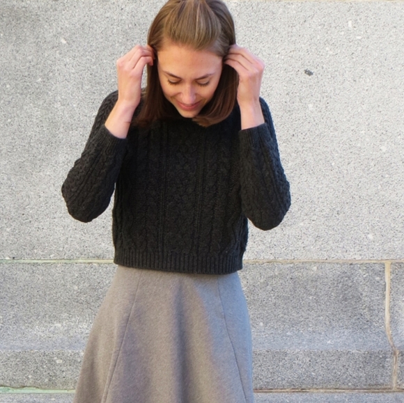 Aritzia Sweaters - Aritzia Wilfred Crew Neck Cable Knit Gray Sweater